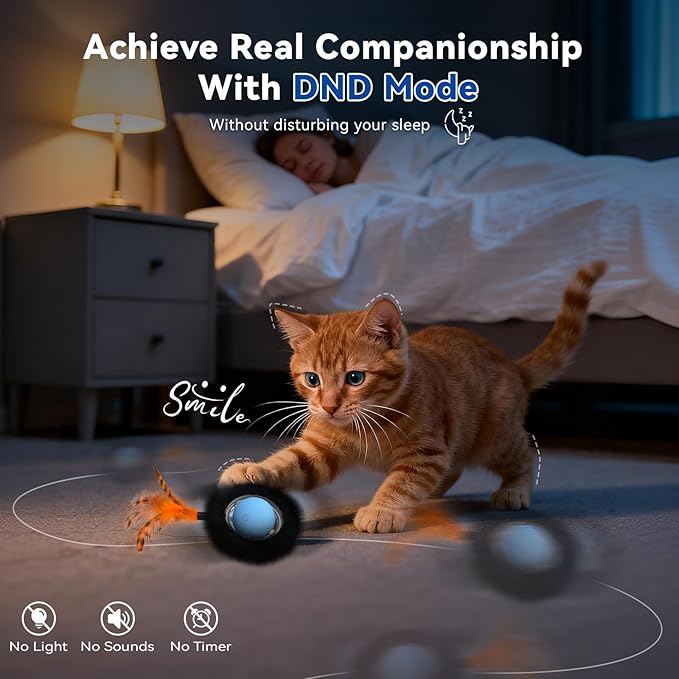 Interactive Cat Toy with Motion Activated Ball & 7-Hole Play Mat, Hide and Seek - Image 6