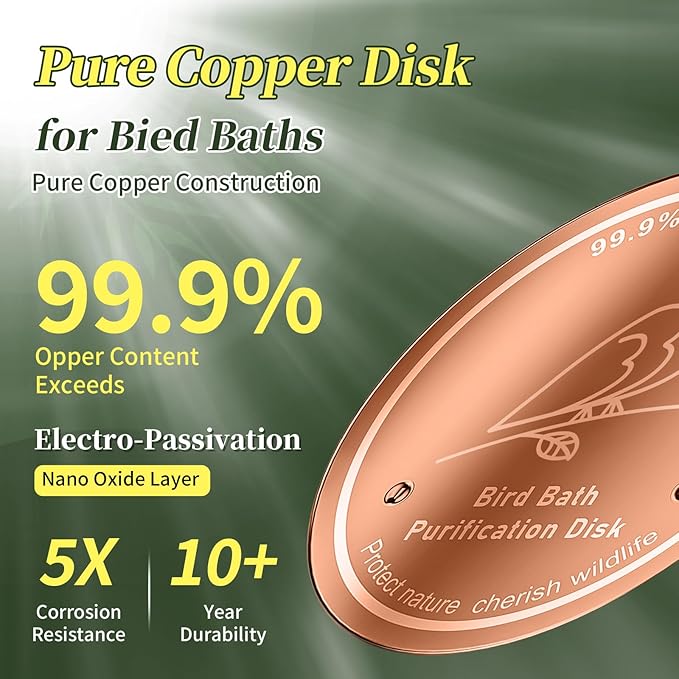 99.99% Pure Copper Cleaning Tray, 0.6mm 2-Piece Birdbath Copper Tray, equipped - Image 2