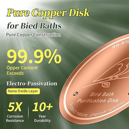 99.99% Pure Copper Cleaning Tray, 0.6mm 2-Piece Birdbath Copper Tray, equipped - Image 2