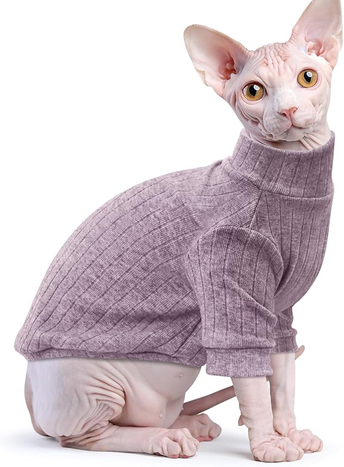 Idepet Sphynx Hairless Cats Sweater Shirt Kitten Soft Puppy Clothes Pullover - Image 2