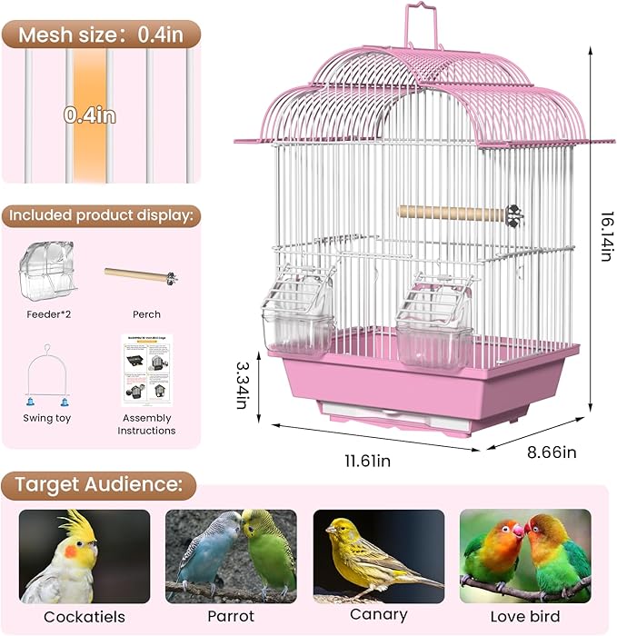 16-inch Small Bird Cage for Home or Travel - Image 9
