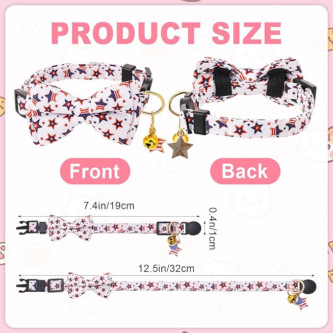 20 Pcs Holiday Cat Collars 4th of July Cat Collars - Image 2