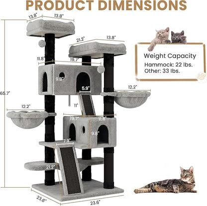 SHA CERLIN 65in Larger Cat Tree Tower Condo - Image 8