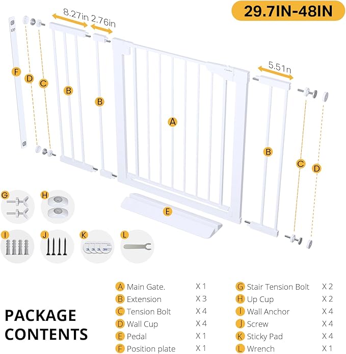 Cumbor 29.7-48" Baby Gate for Stairs, Mom's Choice Awards Winner-Dog Gates for - Image 9
