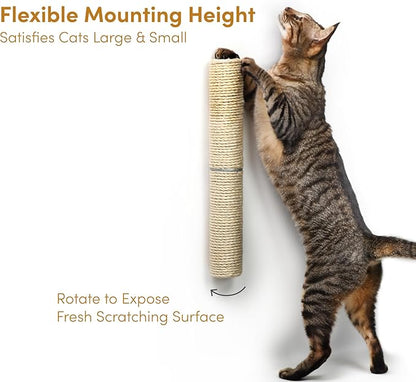 xympo 18" Compact Wall Mounted Cat Scratcher, Sisal Scratching Post - Image 3