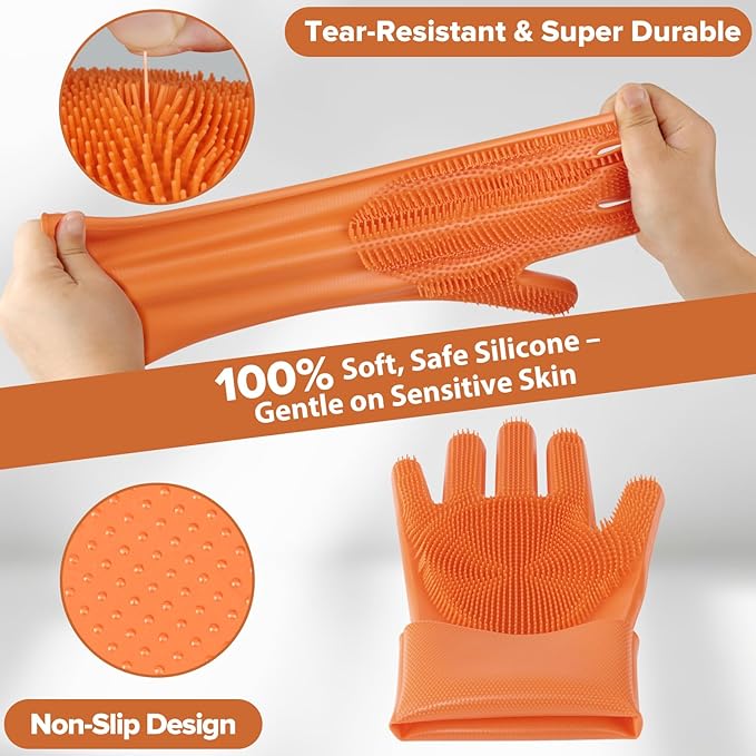 Augwind 6PCS Pet Grooming Kit for Dogs, Cats and Horses | Dog Washing Gloves | - Image 4