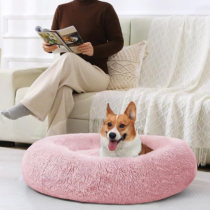 JOLLYVOGUE Dog Beds Large Sized Dog, 36 inches Calming Soft Anti-Anxiety Donut - Image 7