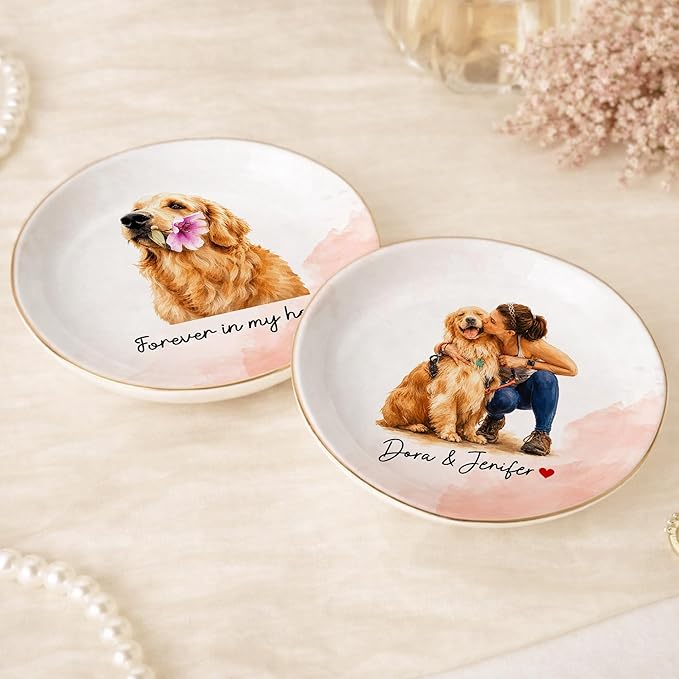 Custom Pet Portrait Jewelry Dish, Personalized Pet Portraits Painting from Photo - Image 6
