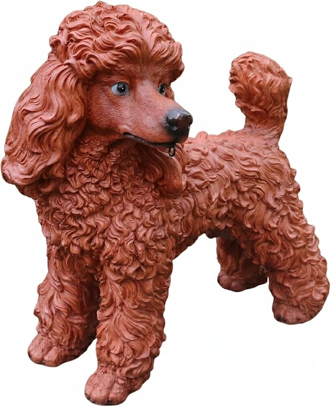 Outdoor Poodle Dog Statue with Interchangeable Welcome Sign and Detachable - Image 5