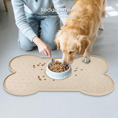 PWTAA Dog Food Mat Anti-Slip Silicone Dog Bowl Mat Thicker Pet Placemat - Image 8
