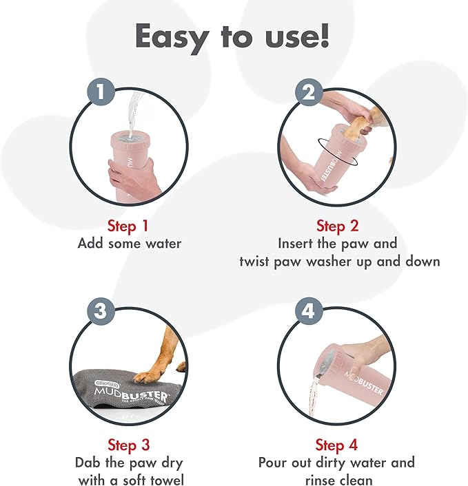 Dexas MudBuster Large Dog Paw Cleaner, Fits 2.5"-3.5" Wide Paws, Gentle - Image 4