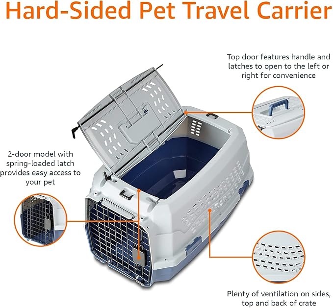 Amazon Basics Sturdy Portable 2-Door Top-Load Hard-Sided Pet Travel Carrier - Image 4