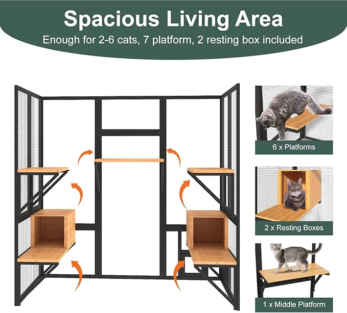 TIMHAKA Cat Catio, Large Cats House - Image 2