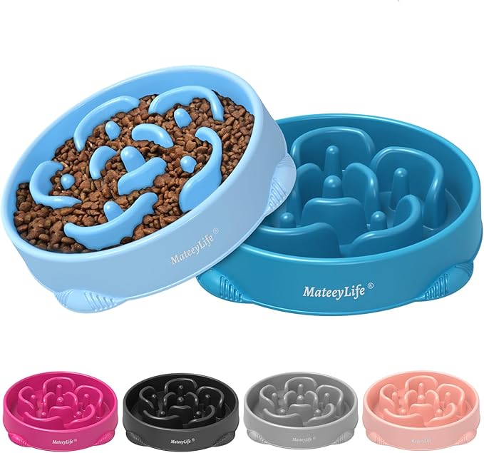 MateeyLife Large Slow Feeder Dog Bowls 2PCS, Anti-Choking Puzzle Dog Food Bowls by MateeyLife