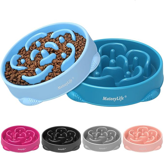 MateeyLife Large Slow Feeder Dog Bowls 2PCS, Anti-Choking Puzzle Dog Food Bowls by MateeyLife