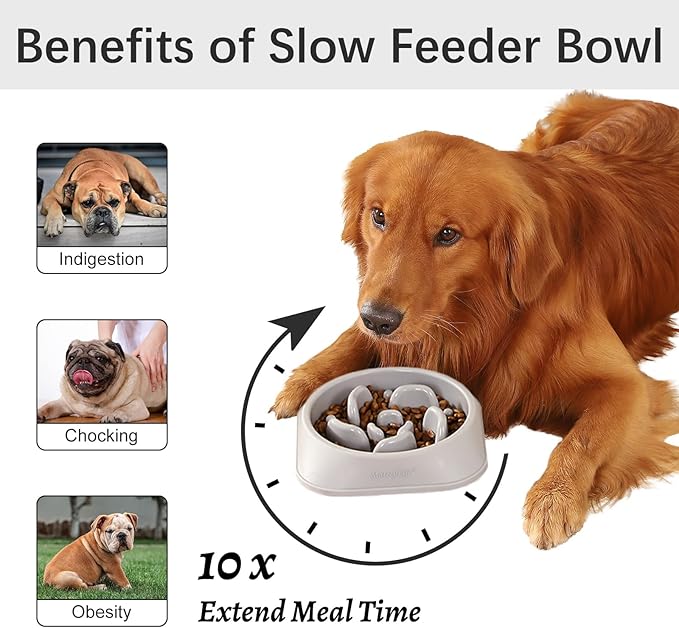 MateeyLife Slow Feeder Dog Bowls, Anti-Choking Puzzle Dog Food Bowls, Anti-Slip - Image 2