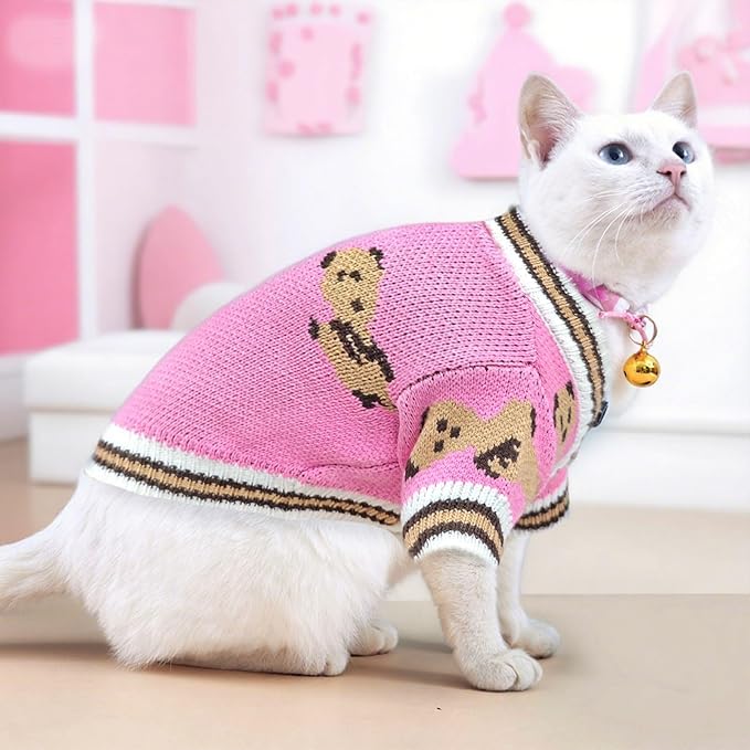 ABRRLO Small Dog Sweaters Cute Bear Dog Cardigans Clothes - Image 8