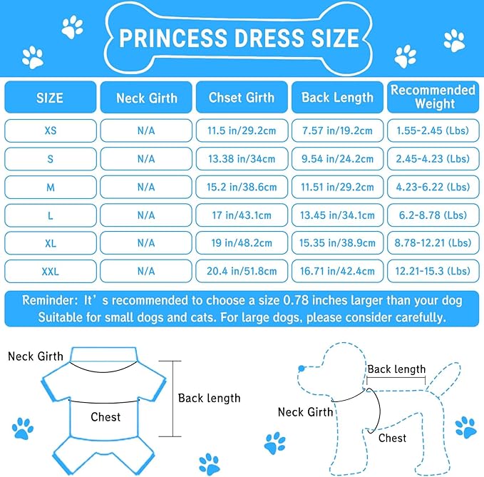 TAPBULL Dog Dresses, Fashionable Pet Dog Clothes, Cute Cat Birthday Dress Outfit - Image 2
