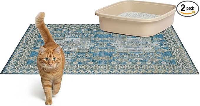 Lovewag Pets Cat Litter Box Mats 2 Pack by Lovewag