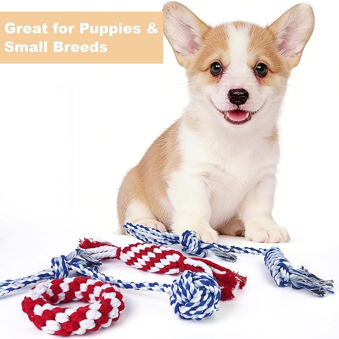 Depets Dog Rope Toys for Small Dogs, Puppy Tug of War Interactive Toy, Washable - Image 4