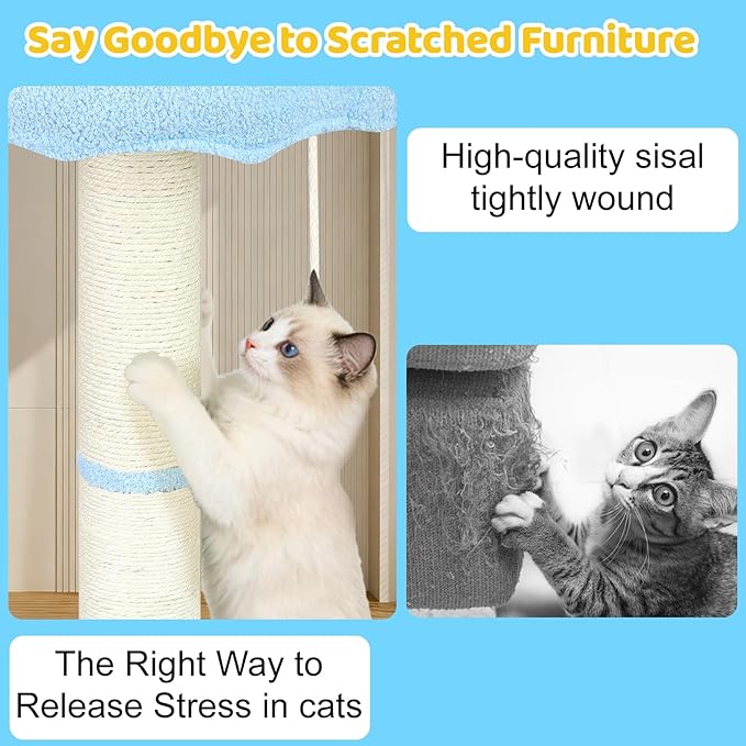 Tall Cat Scratching Post for Indoor Cats Adults, Cat Scratch Post - Image 6