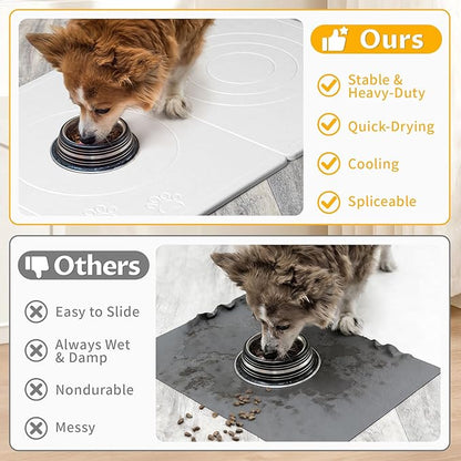 Stone Dog & Cat Food Mat, Bite-Proof Non-Slip Large Diatomaceous Pet Feeding Mat - Image 8