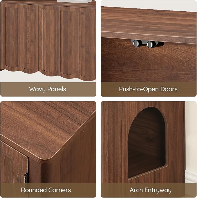 HOOBRO Cat Litter Box Enclosure, 31.5" Hidden Litter Box Furniture - Image 7
