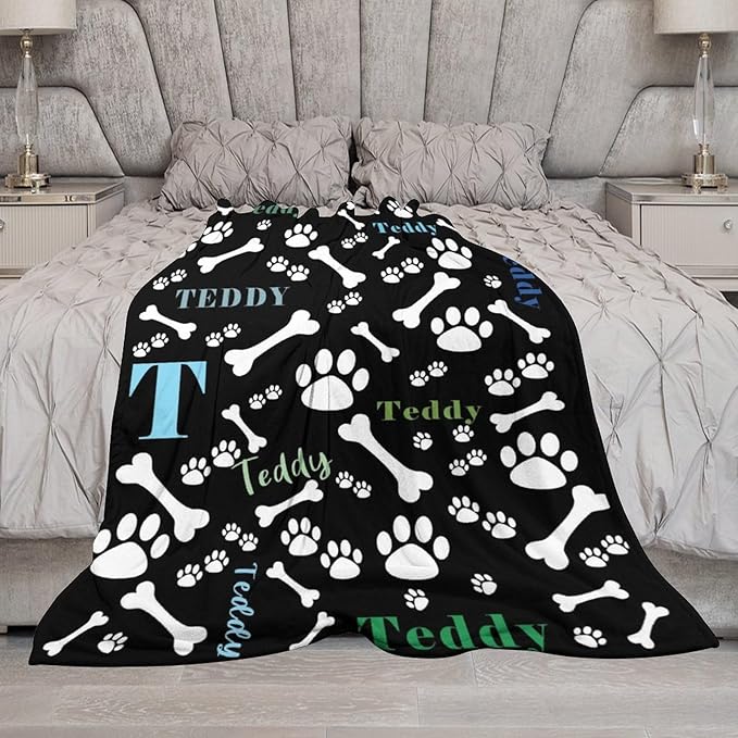 Personalized Paw Print Dog Blanket - Image 6