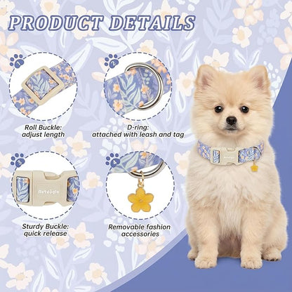 Floral Dog Collar, Cute Girl Boy Dog Collar Ideal Daily Use - Image 3