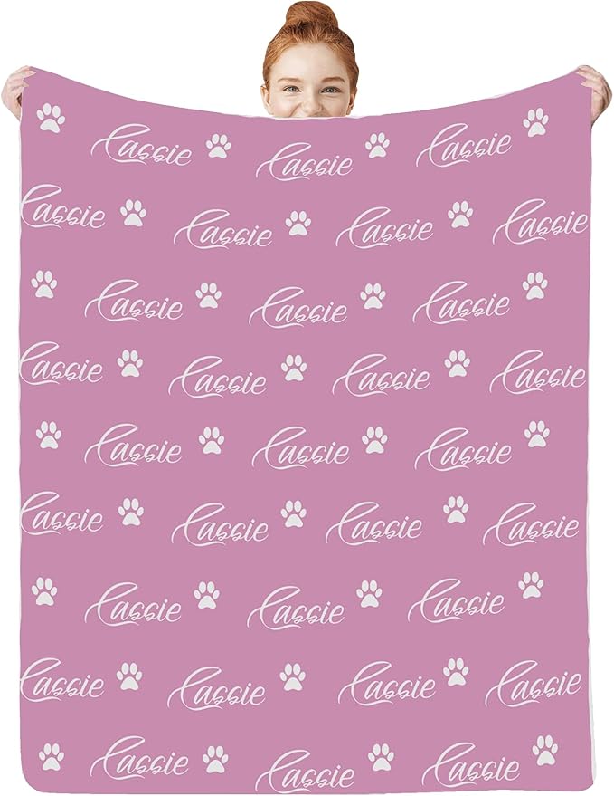 Personalized Paw Print Dog Blanket by Artsadd