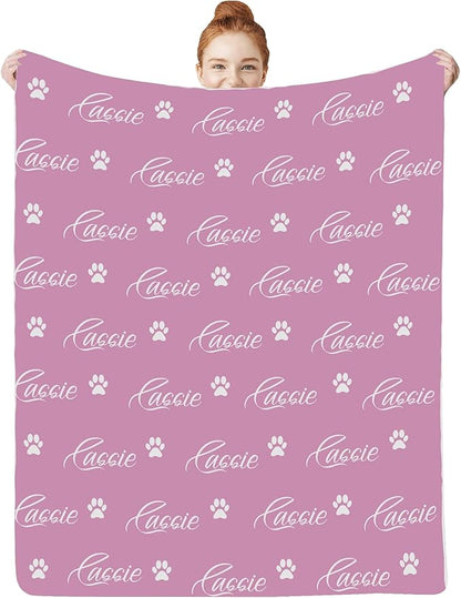 Personalized Paw Print Dog Blanket by Artsadd