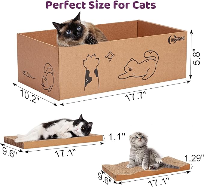 5 in 1 Cat Scratcher Cardboard, XL-Large Cat Scratch Pad, Cat Scratching Boards - Image 2