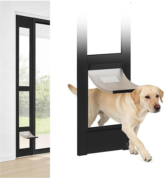 Sliding Glass Door Pet Door Insert – No-Cut, All-Metal Frame & Magnetic Flat by GiveYourPetASafeHome