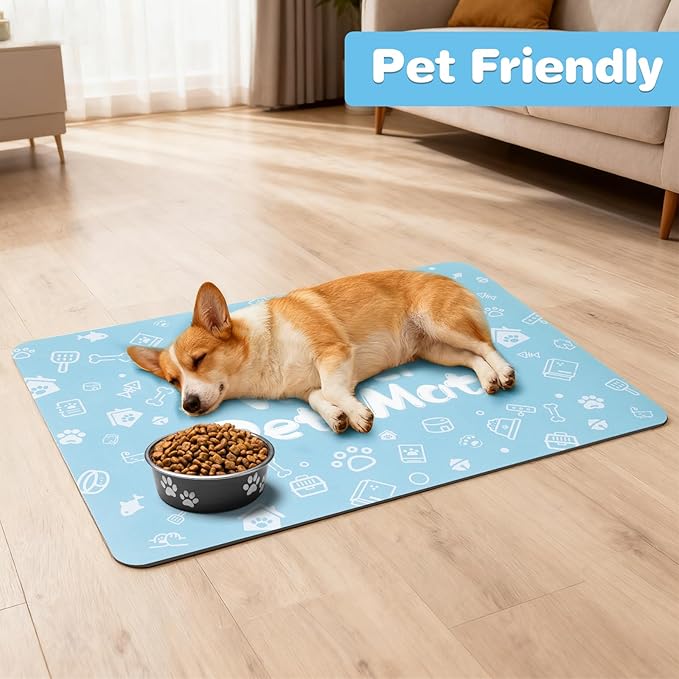 Pet Feeding Mat, Dog Cat Mat for Food and Water, Dog Bowl Waterproof Placemat - Image 6