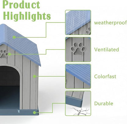 VIXZEN Outdoor Dog House, Resin Material, Large Outdoor Dog House - Image 4