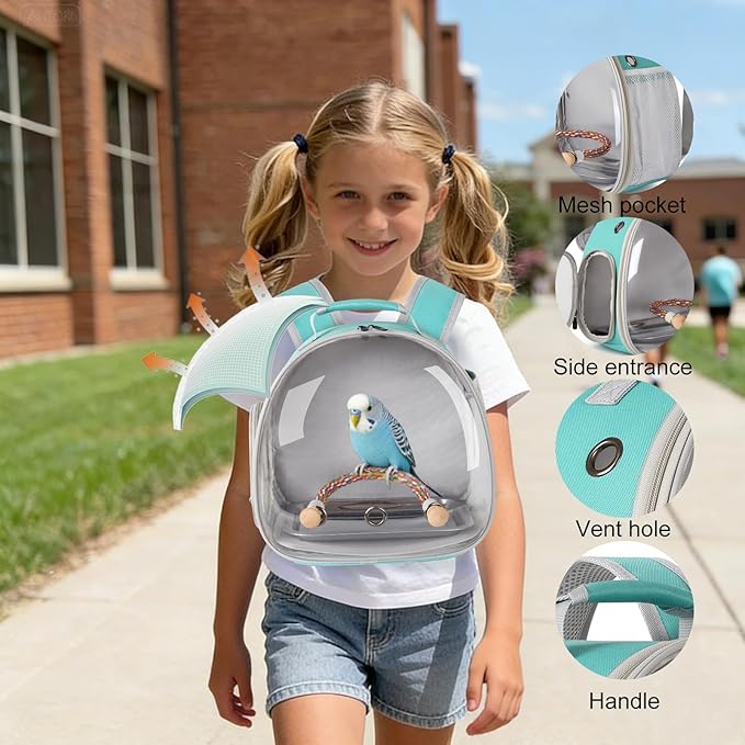 Small Bird Travel Backpack Carrier Cage, Backpack to Transport Backpack Carrier - Image 3