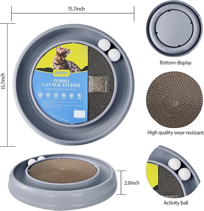 Cat Scratcher Toy Ball Track for Indoor Cats, Round Interactive Scratching - Image 4