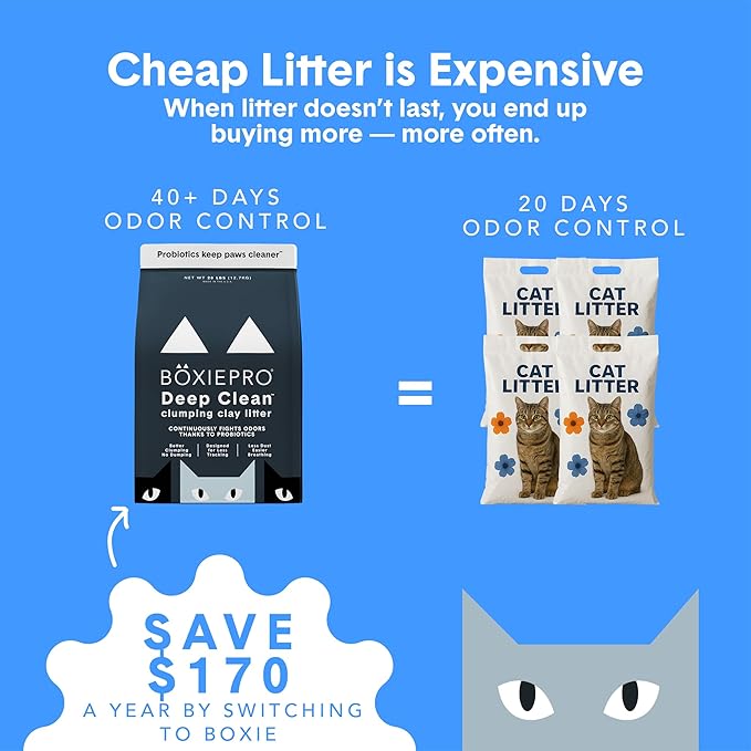 Boxie Probiotic Cat Litter, 40 Day Odor Control, Clumping Clay Kitty Litter - Image 3