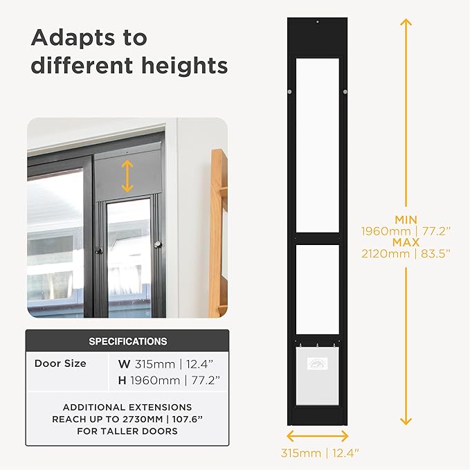 Hakuna Pets Black Glass Patio Pet Door - Image 6