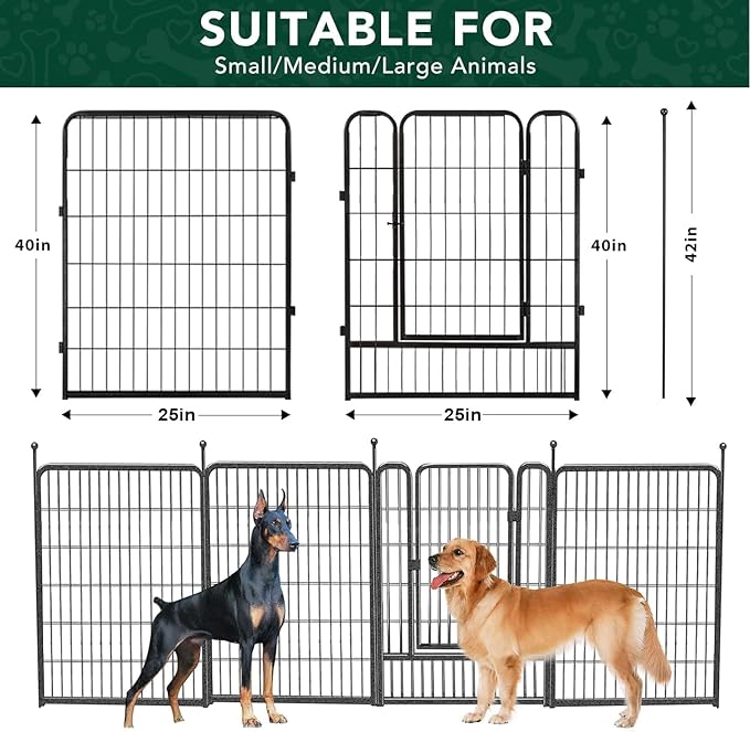VISCOO Dog Playpen Outdoor, 16 Panels 40" High Metal Dog Fence - Image 6