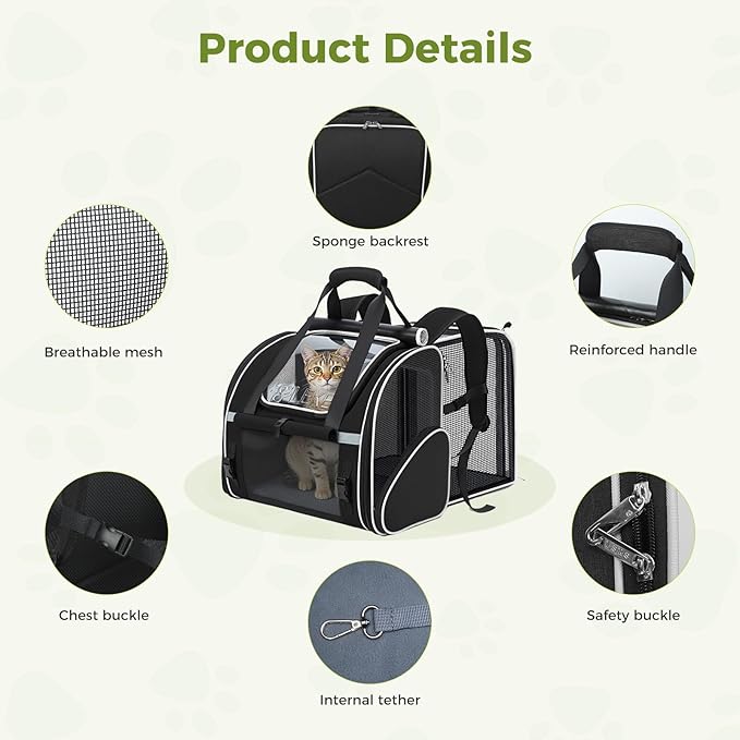 Lekereise Widened Pet Backpack Travel, Wide Pet Carrier Backpack - Image 6