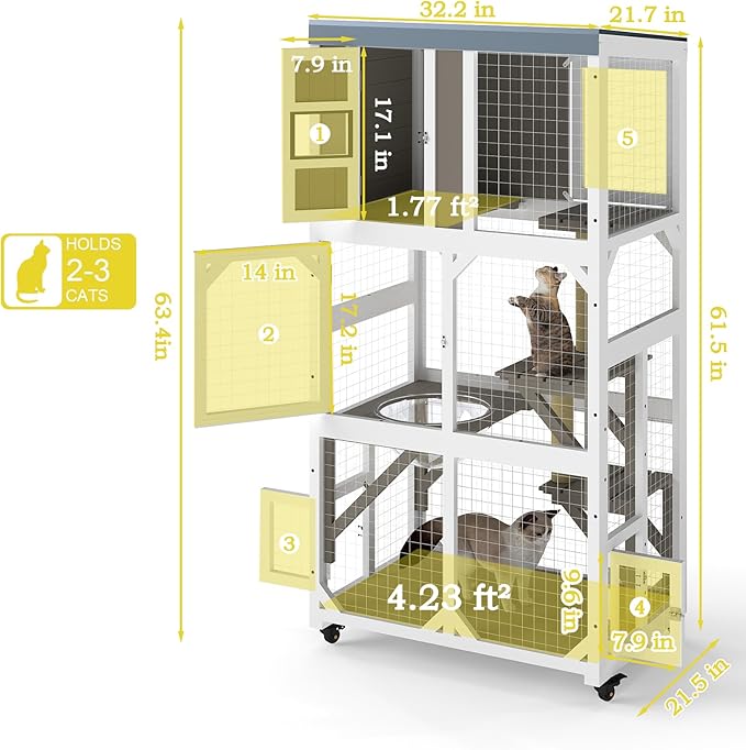 Catio Outdoor Cat Enclosure, Outdoor Cats House - Image 7