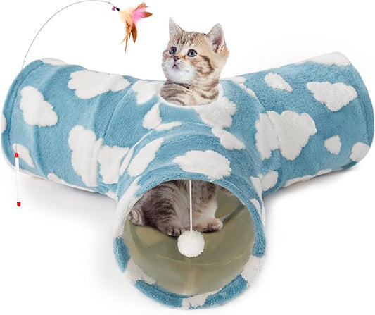 Tempcore Cat Tunnels for Indoor Cats, Cat Tube Toys 3 Way Collapsible, Pet Play by Tempcore