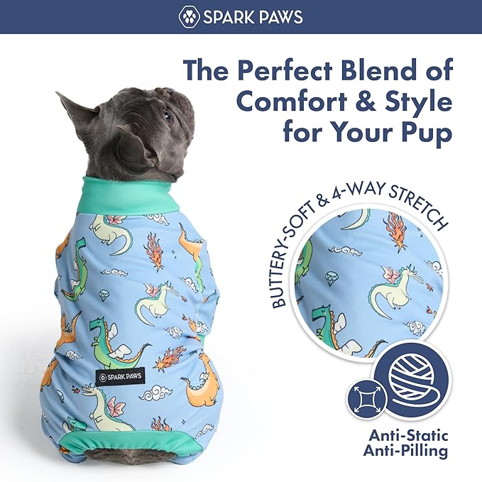 Spark Paws Dog Pajama, Dog Recovery Suit Male, Ultra-Soft and 4-Way Stretch - Image 2