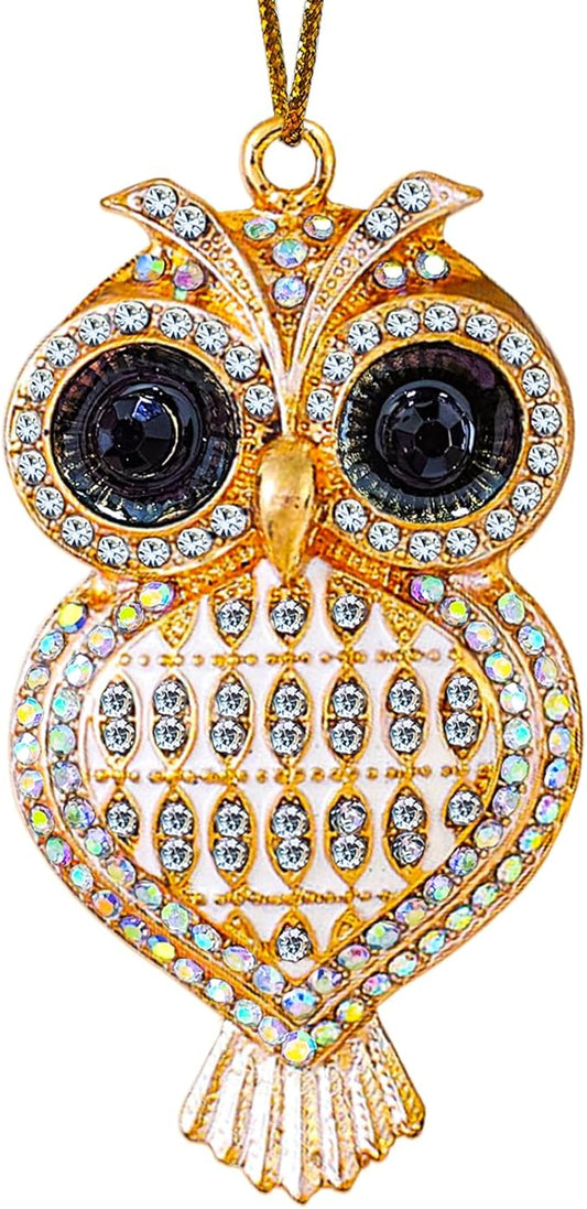 Owl Christmas Ornaments, Handmade Gold Metallic Ornament by JUNQIUUS