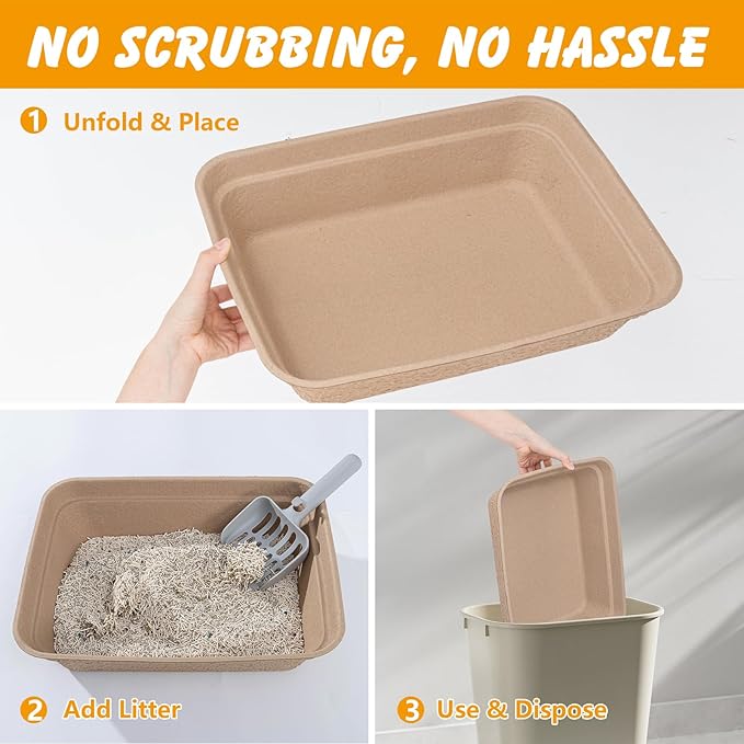 ondware Disposable Cat Litter Box, Large Litter Boxs - Image 6