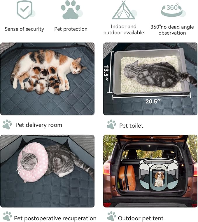 Siedihit Dog Playpen with Washable Pee Pad, Puppy Pet Cat Playpen Small Dogs - Image 3