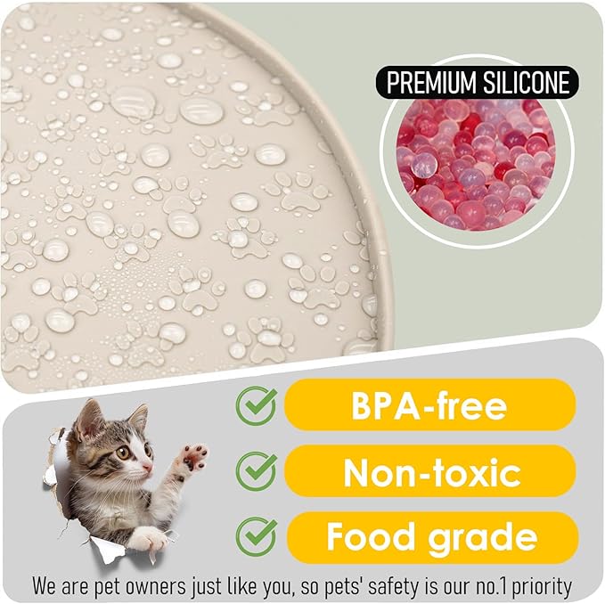 Pet Feeding Mats for Food and Water, Waterproof Anti-Slip Placemats for Dog Cat - Image 3
