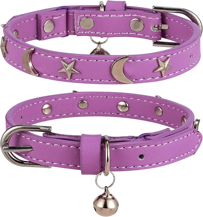 CHUKCHI Leather Cat Collars for Boy Girl Cats by CHUKCHI
