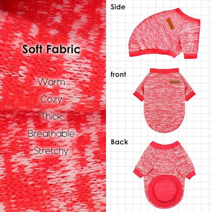 1 Pack Dog Sweaters for Small Dogs Girl Boy Winter Fleece Clothes Warm Soft Dog - Image 5